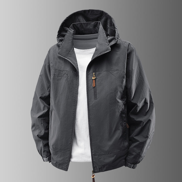 Men's Ultralight Outdoor Jacket with Adjustable Hood