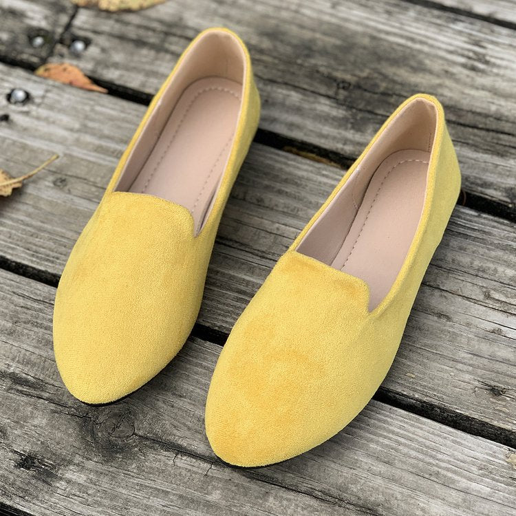 Damen spitz zulaufende Velours‑Loafer mit gepolsterter Innensohle Mune Fashion