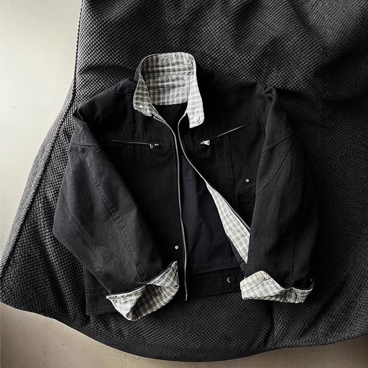Men's Casual Overshirt with Check Pattern Mune Fashion