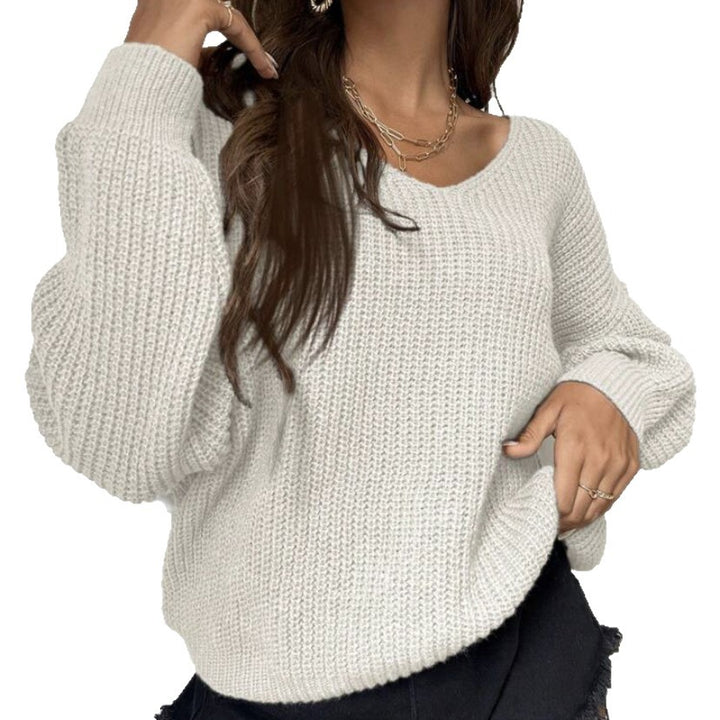 Women's Cropped Oversized Knit Sweater with Asymmetric Off-Shoulder and Voluminous Sleeves Mune Fashion