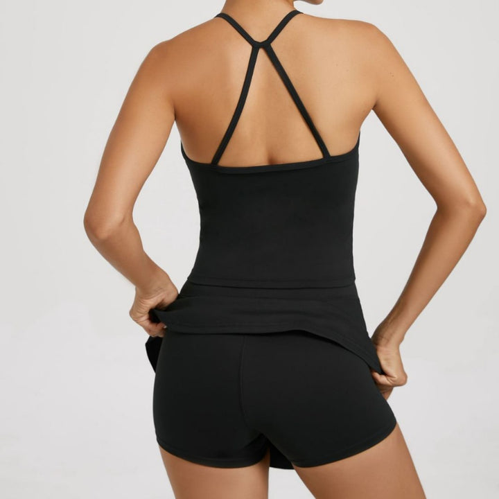 Women's sporty tank top with combined mini skirt Mune Fashion