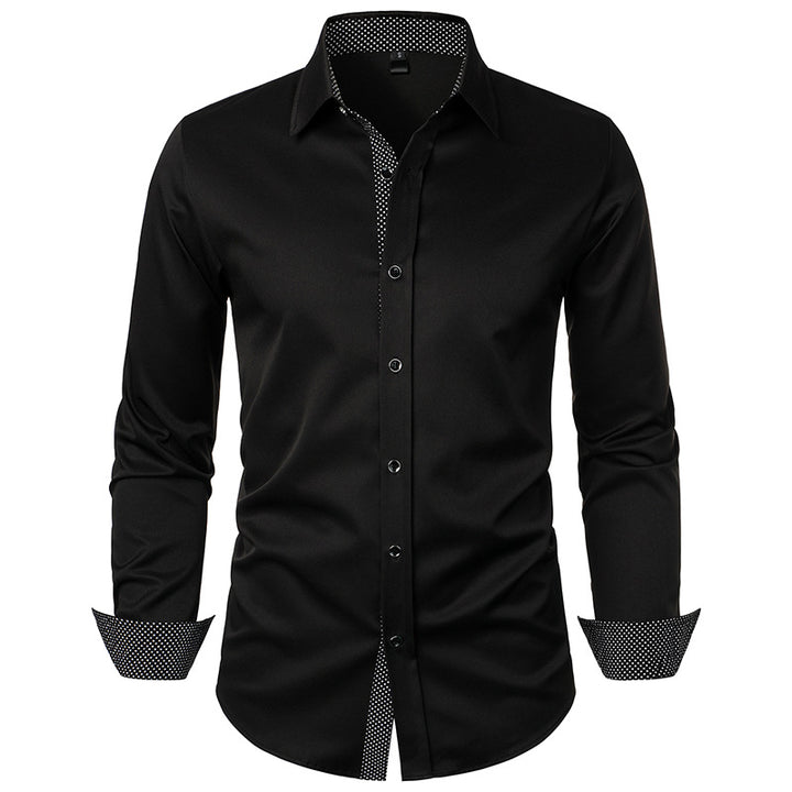 Men's tailored business shirt with contrasting trim at collar stand and cuffs Mune Fashion