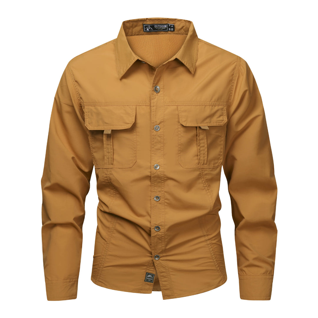 Men's nano multifunctional outdoor overshirt with breathable mesh collar and patch flap chest pockets Mune Fashion