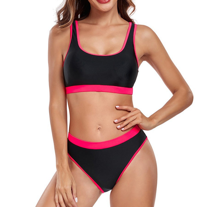 Ladies Sporty Bikini Set with Contrasting Band Mune Fashion