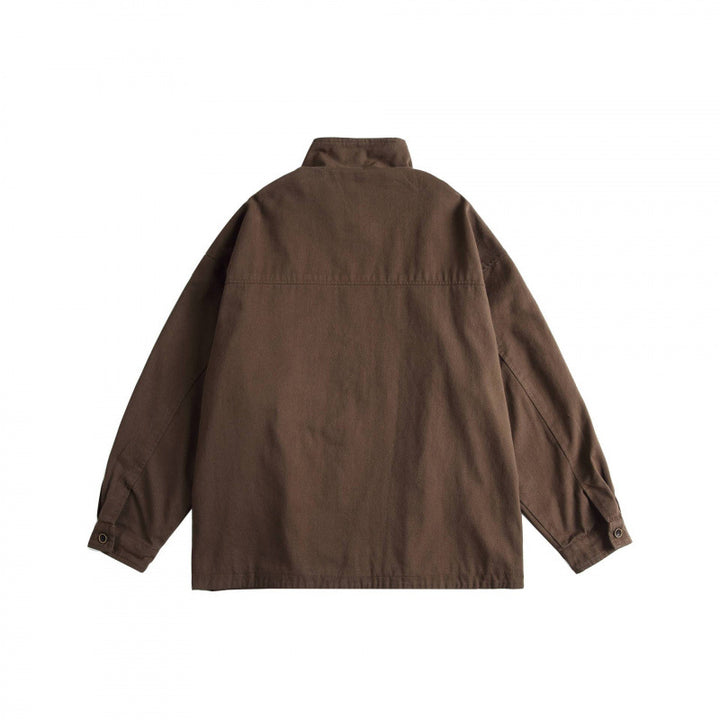 Unisex Boxy Utility Jacket with High Stand Collar, Full Zip and Drawstring Mune Fashion