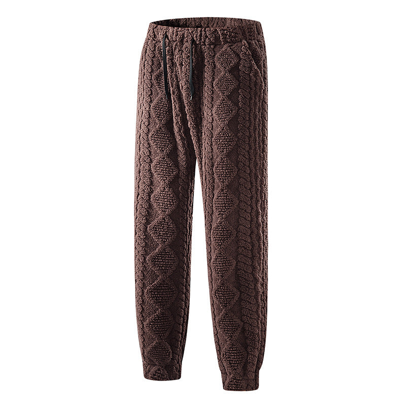 Damen Strukturierte Strick-Jogginghose mit Zopfmuster und elastischem Bund Mune Fashion