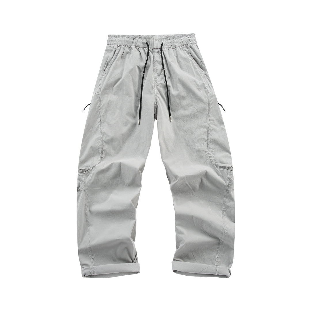 Men's Travel Cargo Pants with Elastic Waistband, Drawstring, and Ventilation Panels Mune Fashion