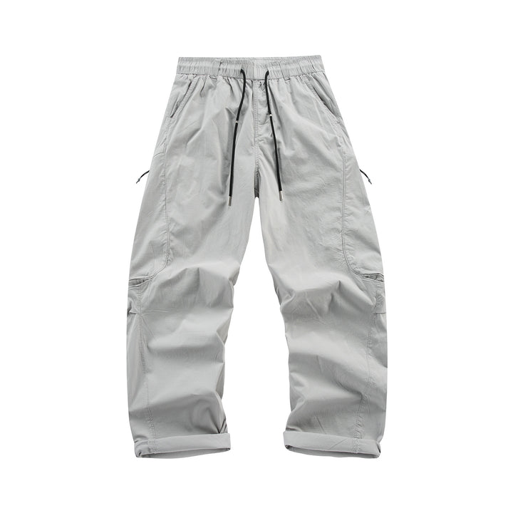 Men's Travel Cargo Pants with Elastic Waistband, Drawstring, and Ventilation Panels Mune Fashion