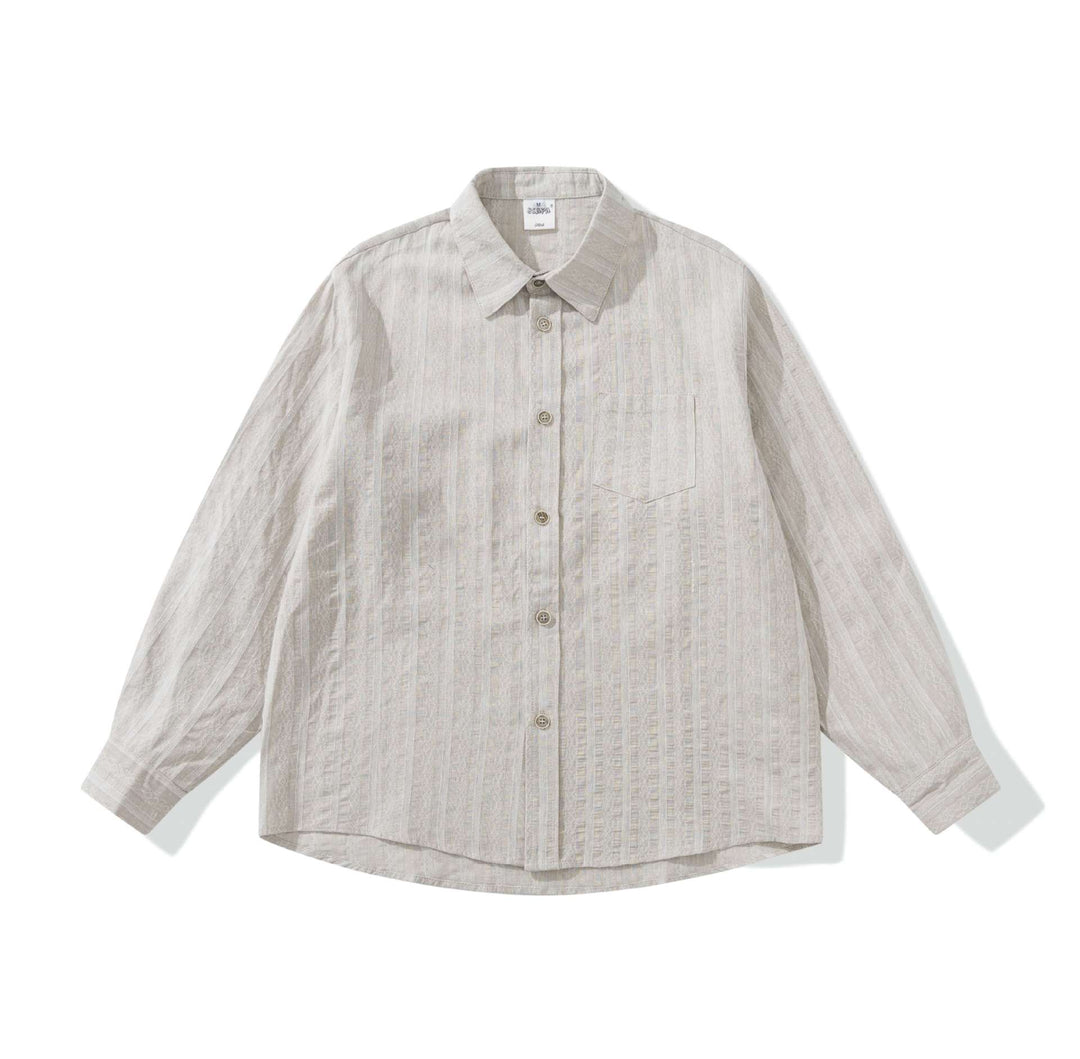 Unisex Loose Overshirt made of linen blend with texture and chest pocket Mune Fashion
