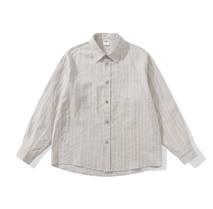 Unisex Loose Overshirt made of linen blend with texture and chest pocket Mune Fashion