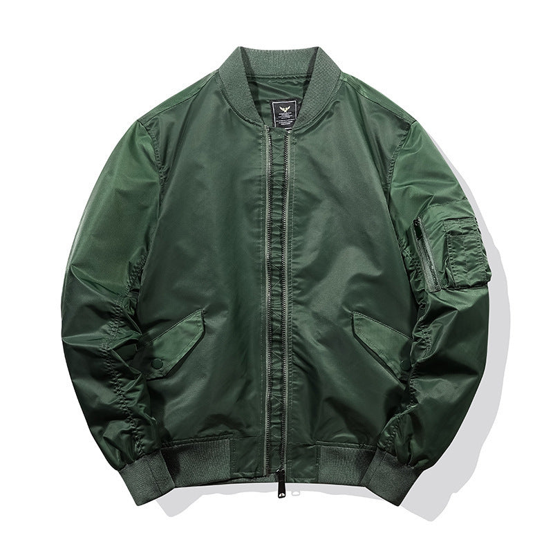 Men's Pilot Bomber Jacket in Nylon Finish with Sleeve Organizer and Ribbed Cuffs Mune Fashion