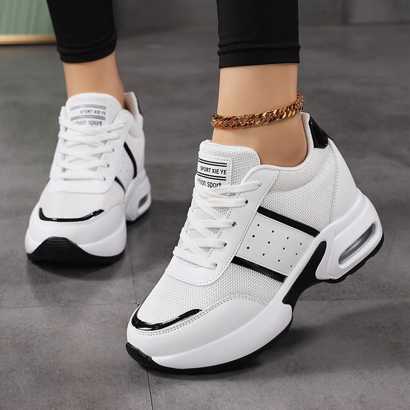 Women's sporty platform sneakers with air-cushion midsole and metallic applications Mune Fashion