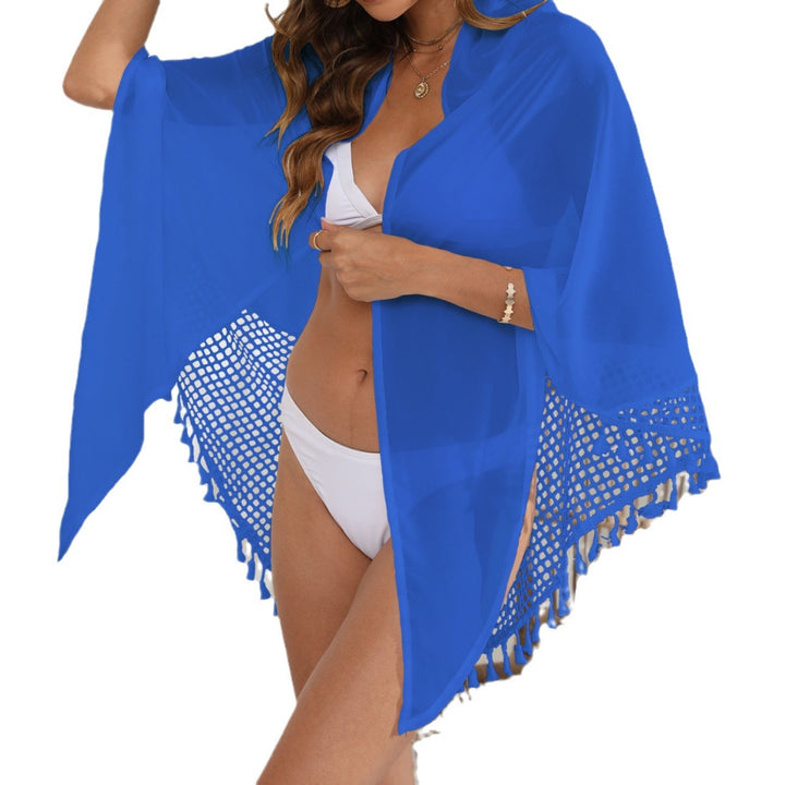 Women elegant net beach sarong with tassels Mune Fashion