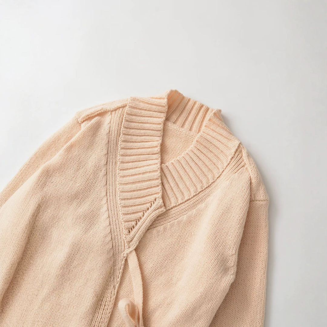 Women’s Oversized Knitted Cardigan with Tie Belt and Shawl Collar Mune Fashion