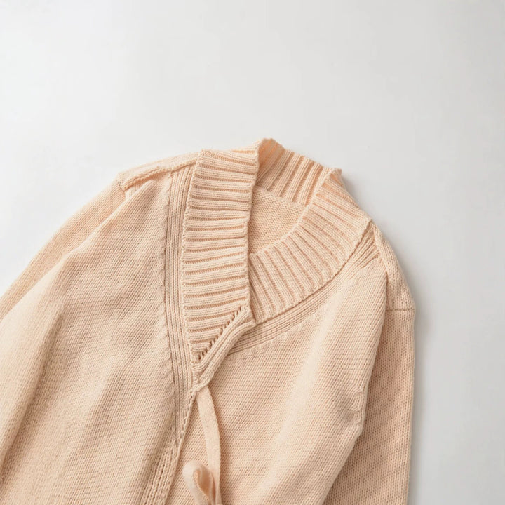 Women’s Oversized Knitted Cardigan with Tie Belt and Shawl Collar Mune Fashion