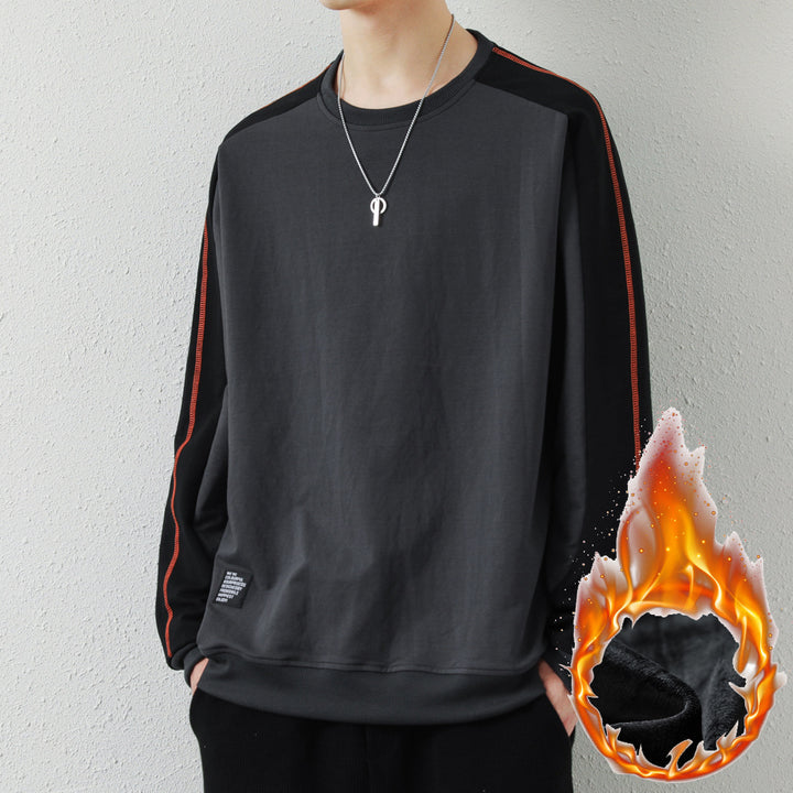 Men's Oversized Sweatshirt with Contrasting Sleeves, Flat Seam Details and Ribbed Cuffs Mune Fashion