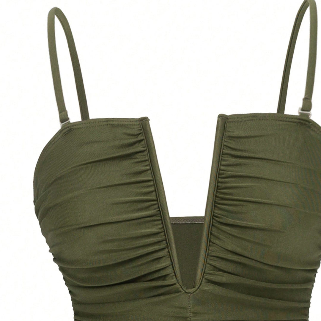 Women's One-Piece Swimsuit with Elegant Wrap Skirt Mune Fashion