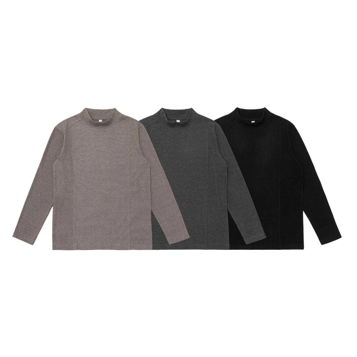 Unisex fine-structured stand-up collar sweater with seams Mune Fashion