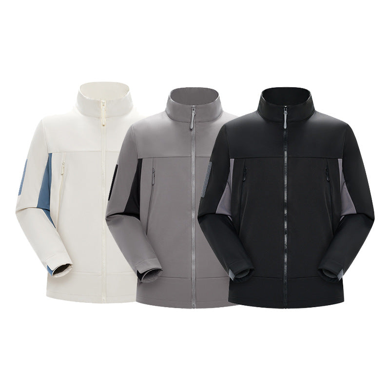 Herren Hybrid-Softshelljacke im Urban-Tech-Look mit hohem Stehkragen und verdecktem Reißverschluss Mune Fashion