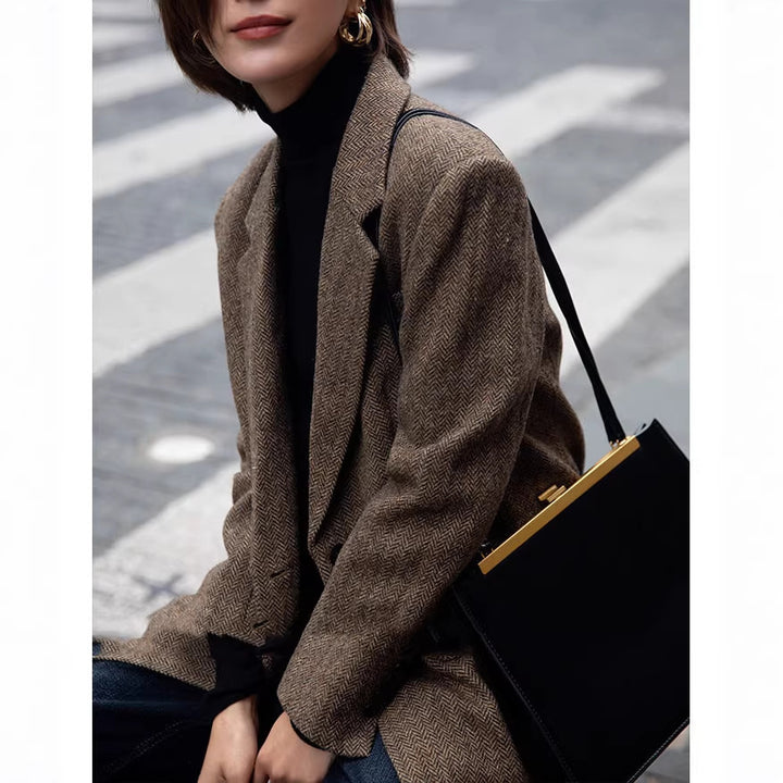 Ladies Elegant Tweed Blazer Mune Fashion