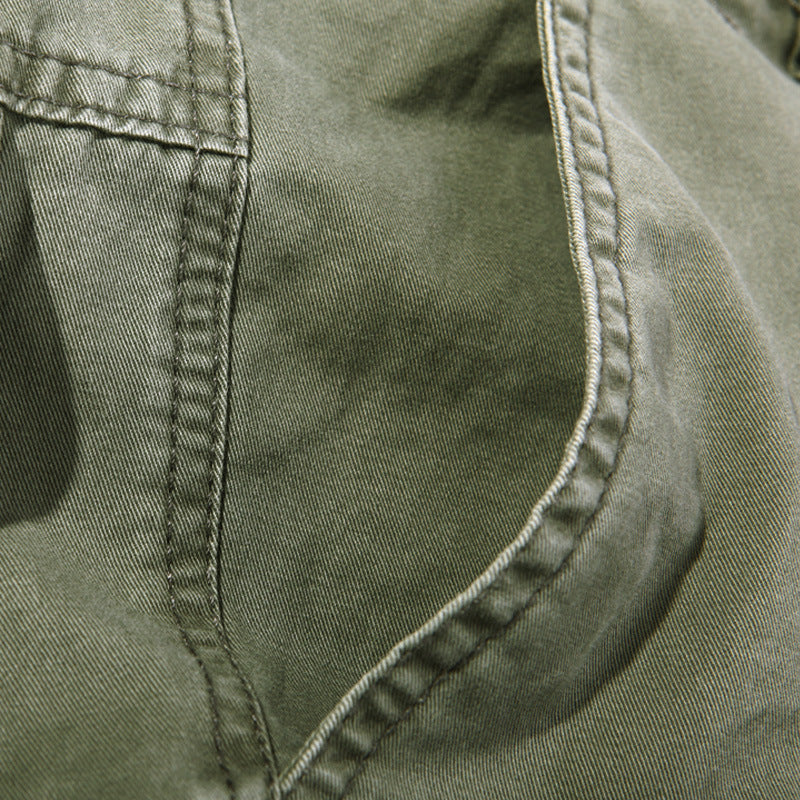 Men's Robust Cargo Work Pants with Multiple Pockets, Knee Pleats and Relaxed Fit Mune Fashion