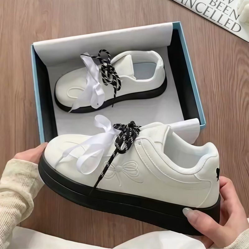 Women's Comfortable Sneakers with Playful Bow Design Mune Fashion