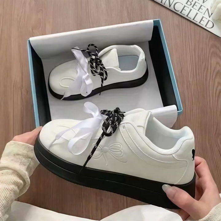 Women's Comfortable Sneakers with Playful Bow Design Mune Fashion