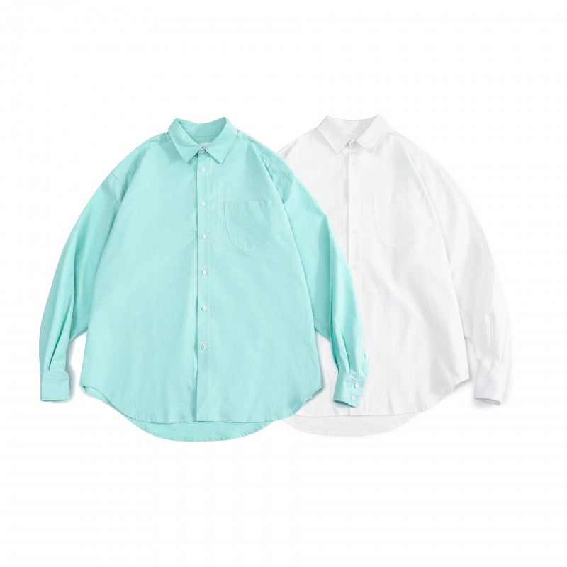 Unisex Oversize Shirt made of fine Oxford cotton fabric with chest pocket and rounded hem Mune Fashion