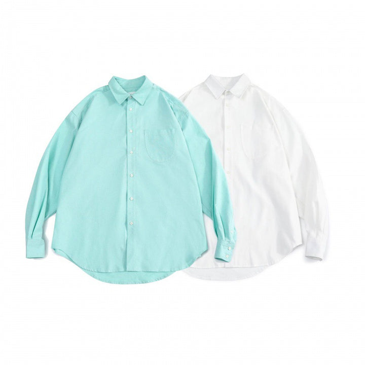Unisex Oversize Shirt made of fine Oxford cotton fabric with chest pocket and rounded hem Mune Fashion