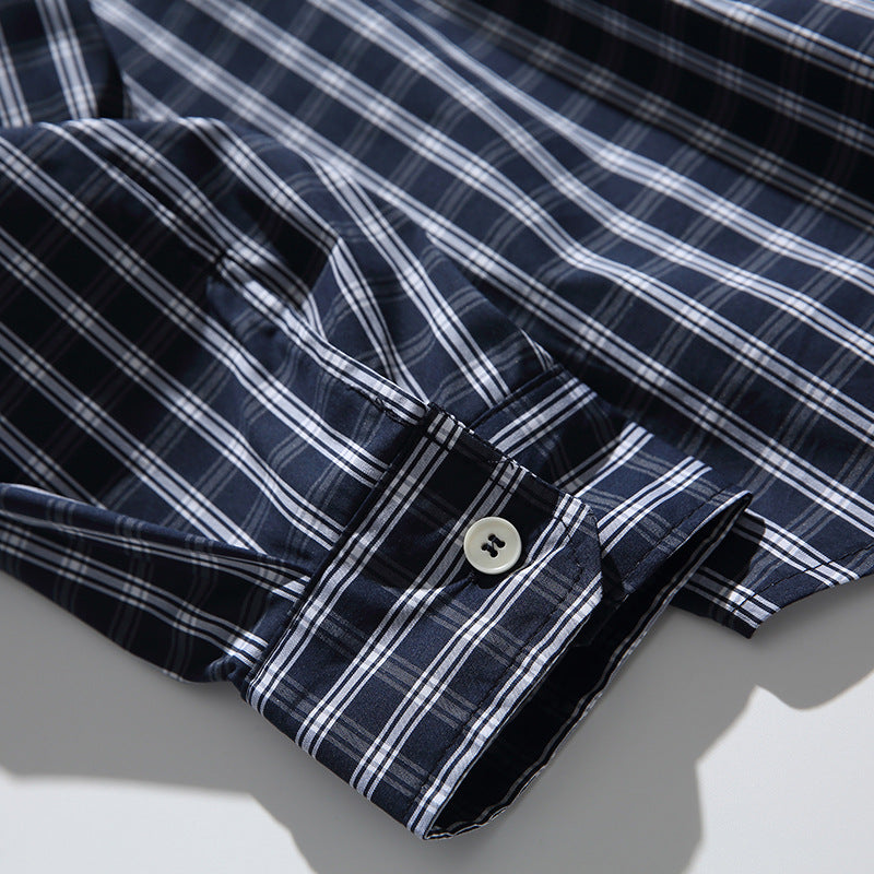 Men's Oversized Check Shirt with Full Button Placket, Chest Pocket, and Rounded Hem Mune Fashion