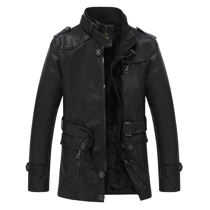 Men's Fashionable Faux Leather Jacket with Practical Pockets Mune Fashion