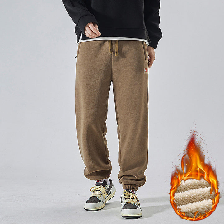 Men's Fleece Lined Sweatpants with Sherpa Lining and Elastic Cuffs Mune Fashion