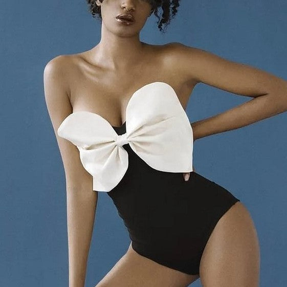 Women's one-piece with stylish bow design Mune Fashion