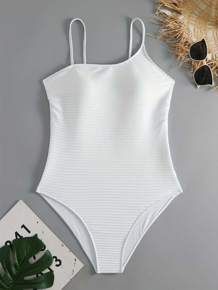 Women's One-Piece Swimsuit with Sophisticated Stripe Pattern Mune Fashion