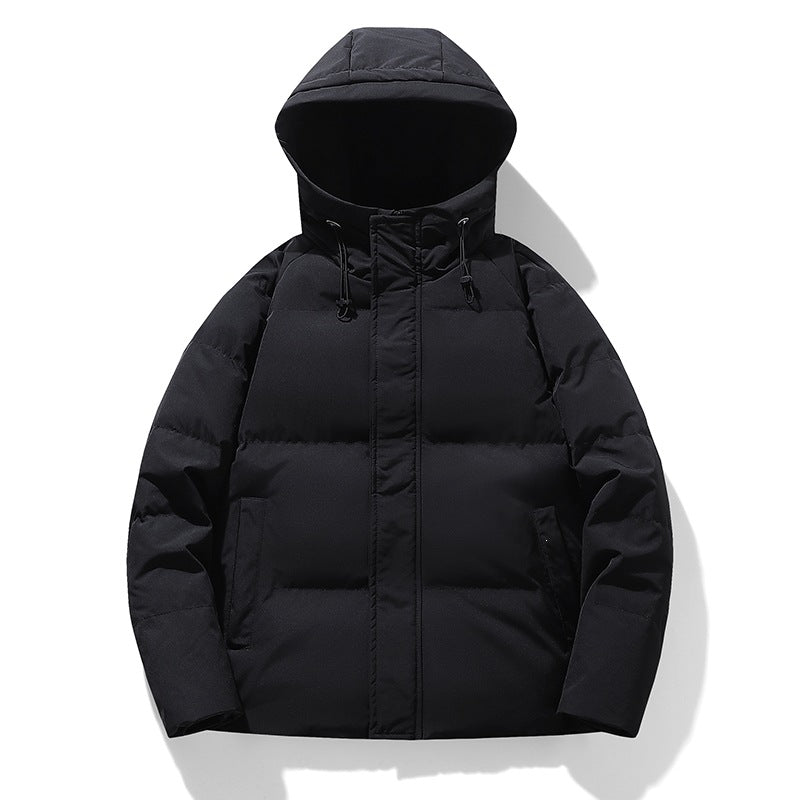 Men's Padded Hooded Transition Jacket with Thermo Filling and High Standing Collar Mune Fashion