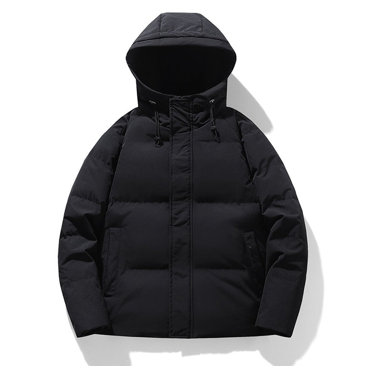 Men's Padded Hooded Transition Jacket with Thermo Filling and High Standing Collar Mune Fashion
