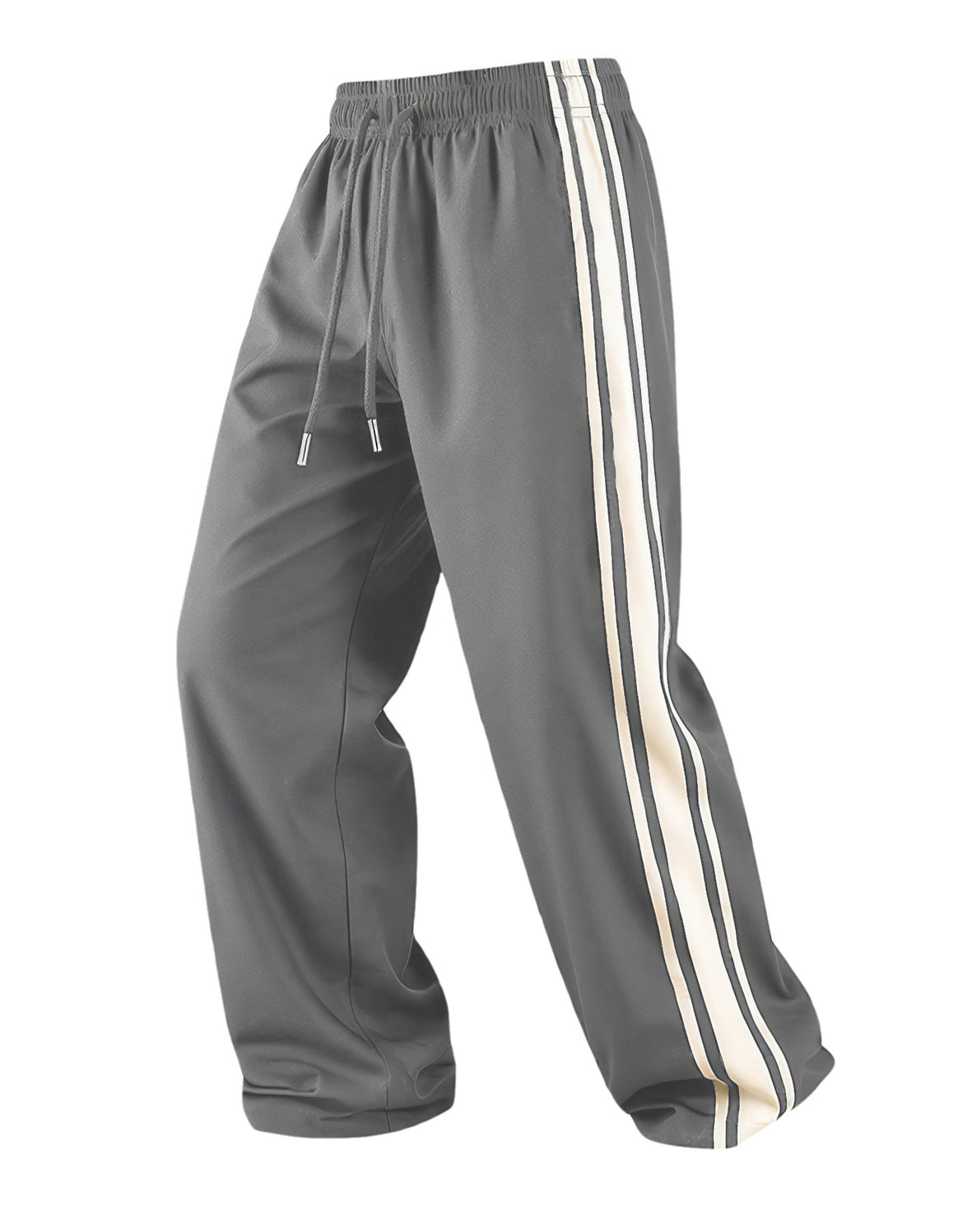 Men's loose training pants with elastic drawstring waistband, side contrast stripe & relaxed baggy fit Mune Fashion