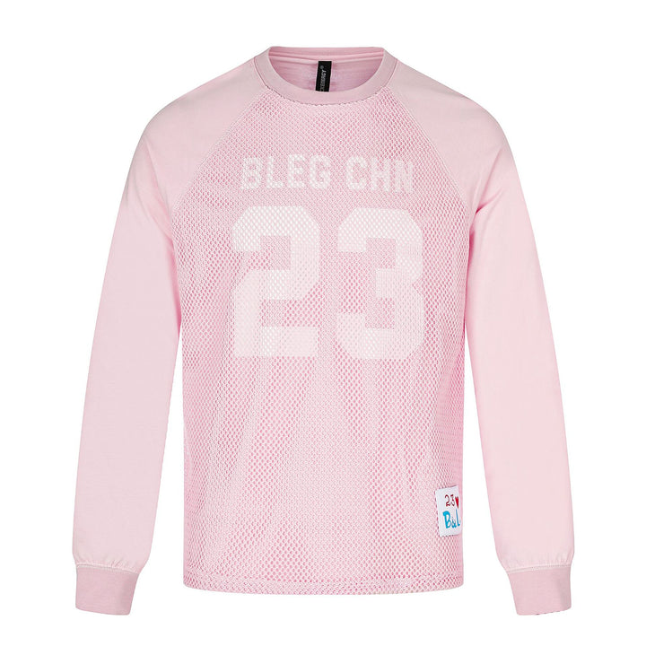 Men's Sportives Mesh Layer Crew Neck Sweatshirt with Raglan Sleeves and Front Print Mune Fashion