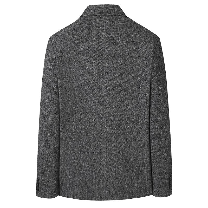 Men Half-lined Structured Blazer with fine Pinstripe Look and Two-button Silhouette Mune Fashion