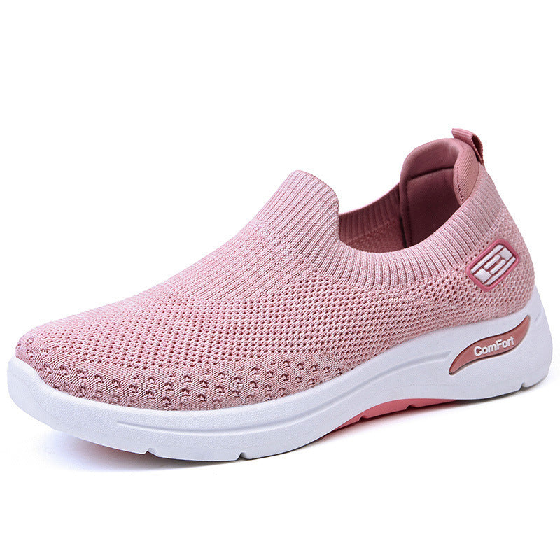 Women's seamless knit slip-on with elastic entry and shock-absorbing comfort sole Mune Fashion