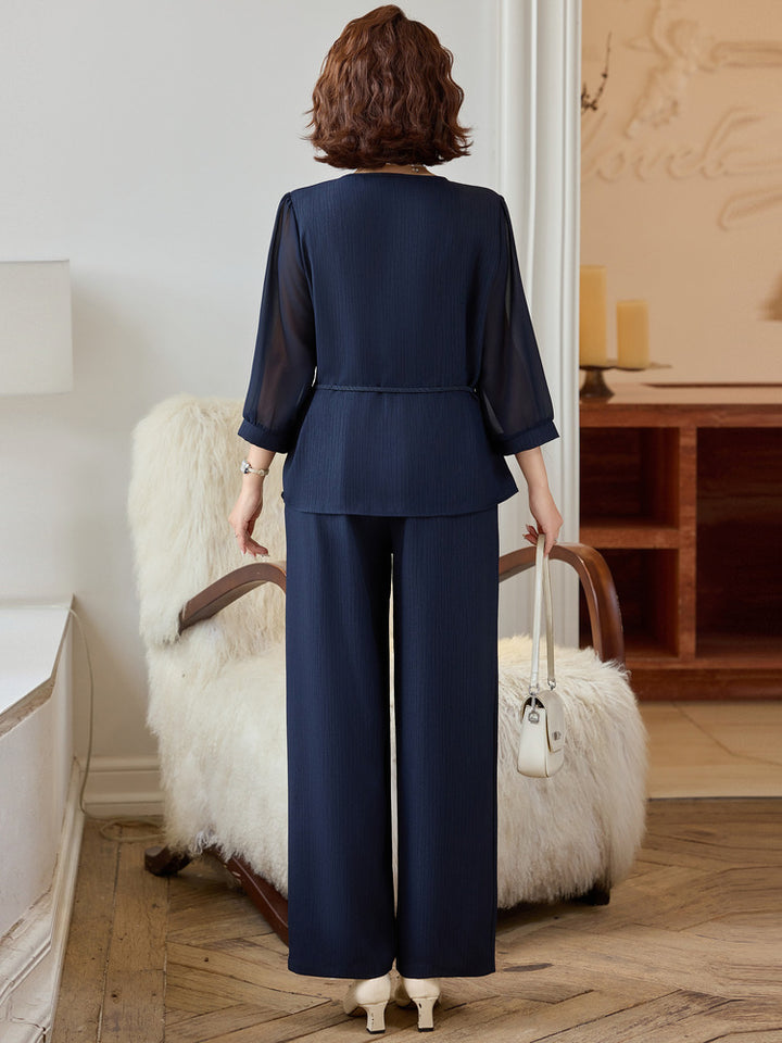 Women Elegant Two Piece Pants Set