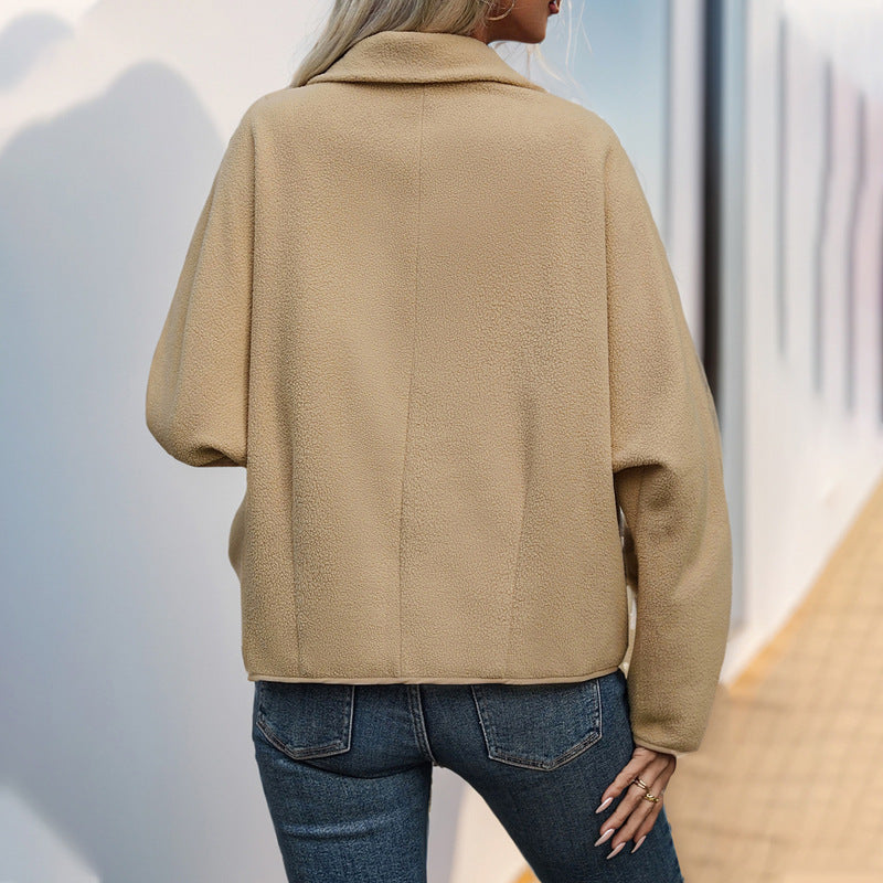 Women's Short Cut Teddy Fleece Jacket with Toggle Closures Mune Fashion