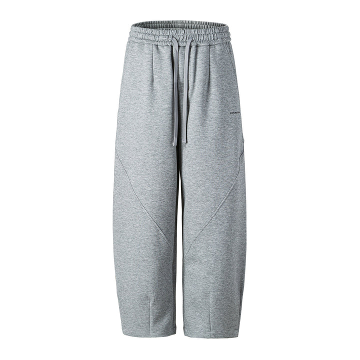 Women's Cropped Sweatpants with Elastic Waistband and Decorative Seams Mune Fashion