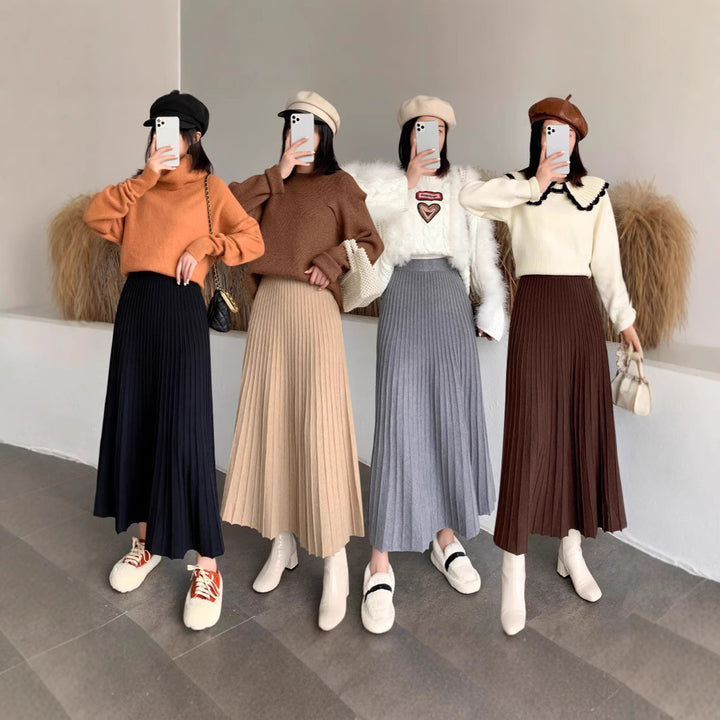 Ladies Elegant Pleated Skirt Mune Fashion