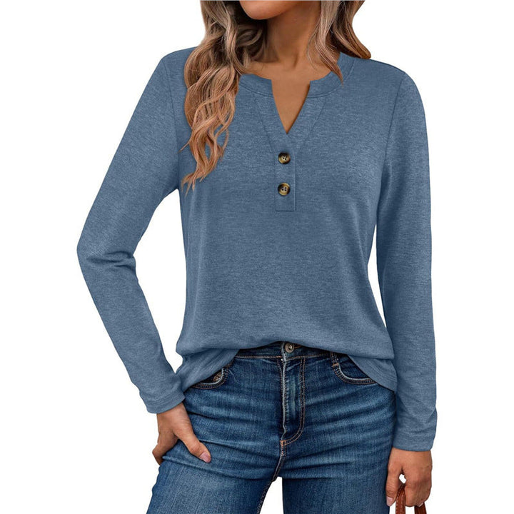 Women's Long Sleeve Shirt with Button Details Mune