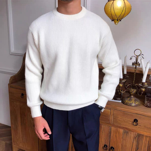 Men's chunky knit sweater with round neckline Mune Fashion