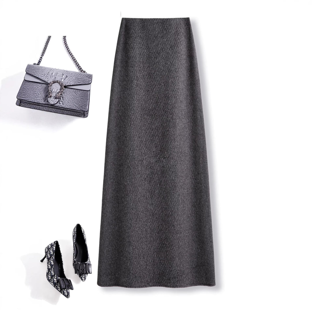 Women Elegant Maxi Skirt made of high-quality wool blend Mune Fashion