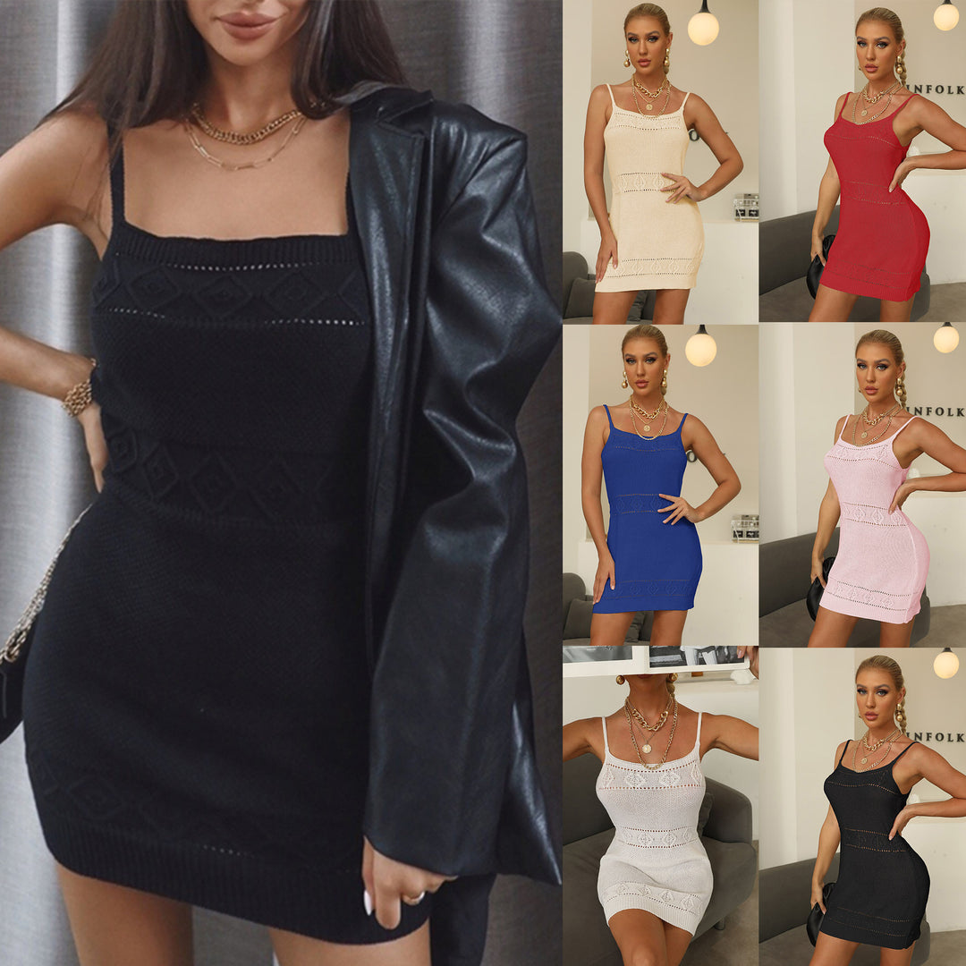 Ladies elegant knitted dress with embellished details Mune Fashion