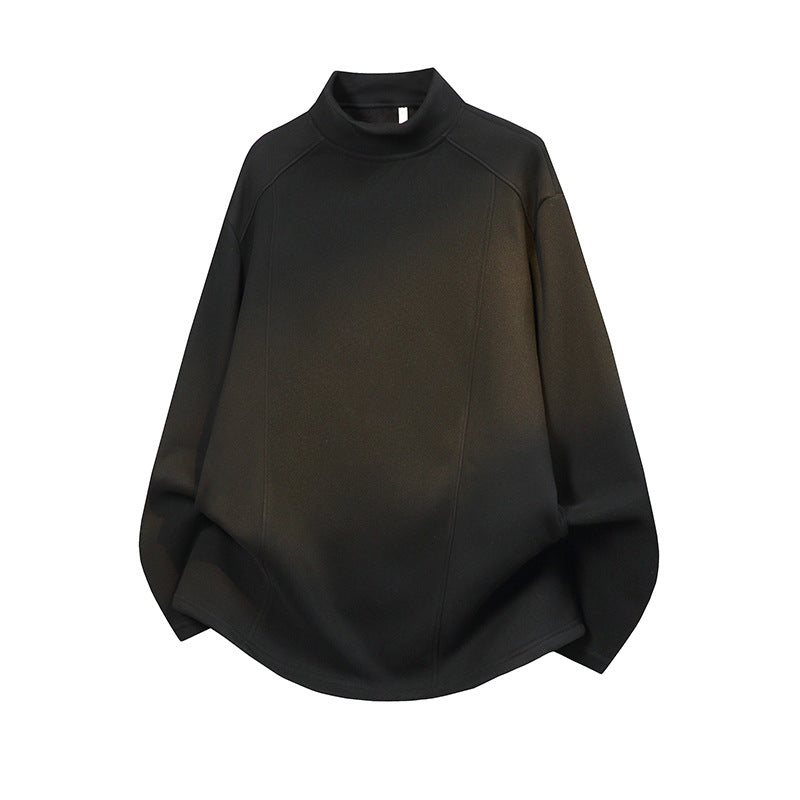 Men's Oversized Stand-Up Collar Sweatshirt with Raglan Sleeves and Subtle Gradient Mune Fashion