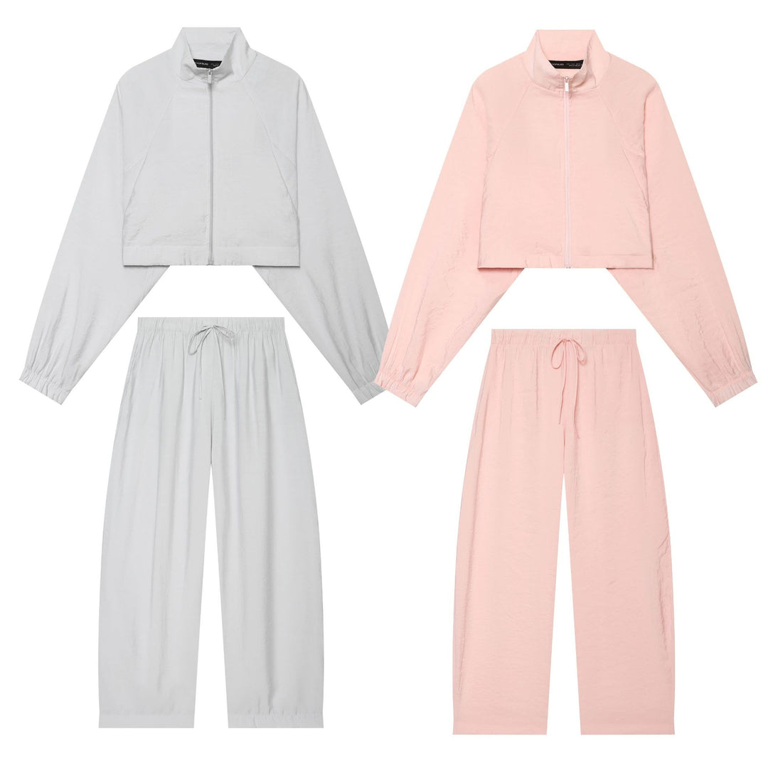 Women's loose linen-look lounge pants with elastic waistband and drawstring Mune Fashion